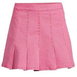No Boundaries Juniors Denim Pleated Skirt 15 New with Tags Pink Side Zip Classic
